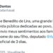 Governador Paulo Dantas lamenta morte de Benedito de Lira e decreta luto oficial de três dias