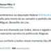 Ministro Renan Filho lamenta a morte de Benedito de Lira, ex-senador e prefeito da Barra de São Miguel
